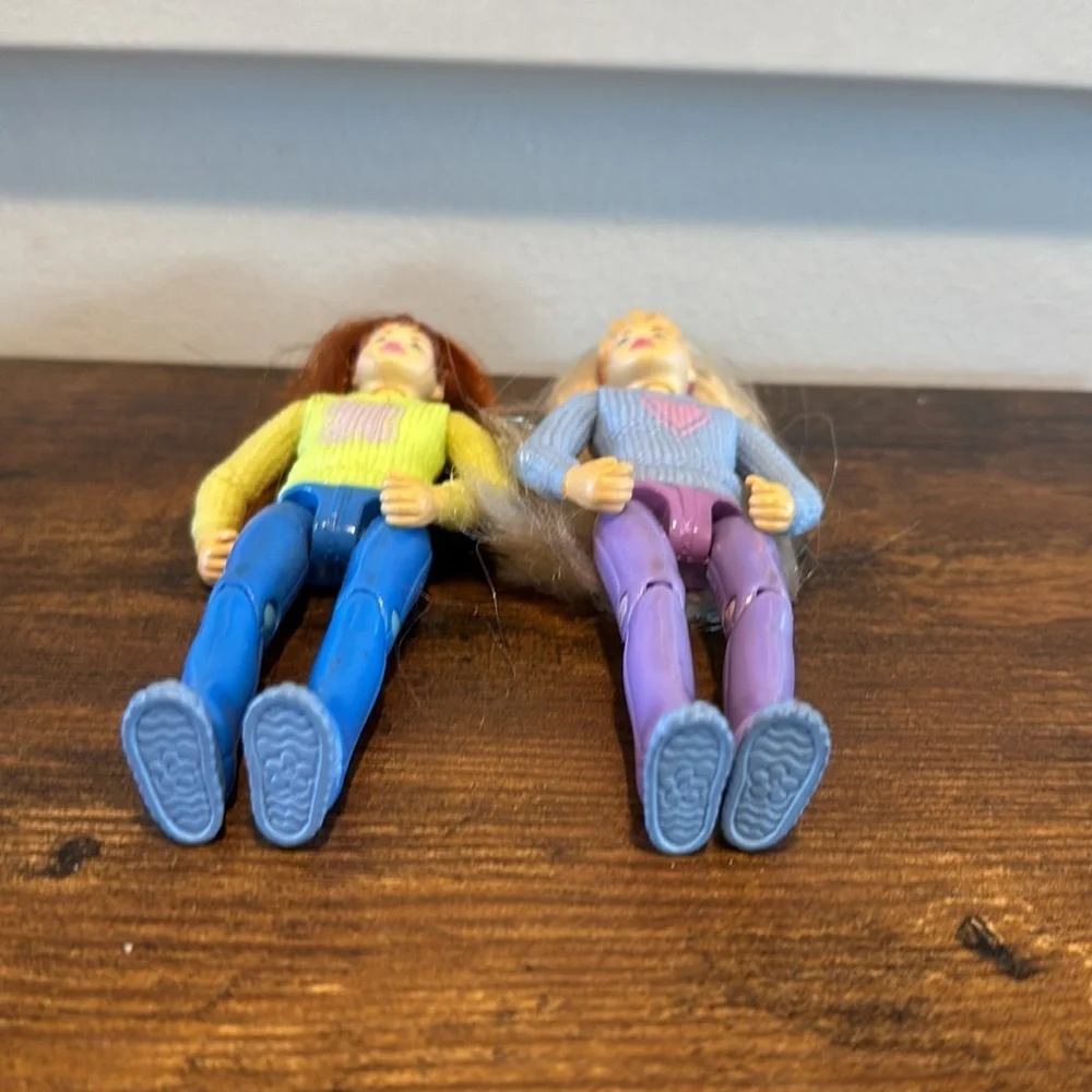 Vintage Fisher Price Loving Family Sisters Girl Teen 5” brown and Blonde Hair